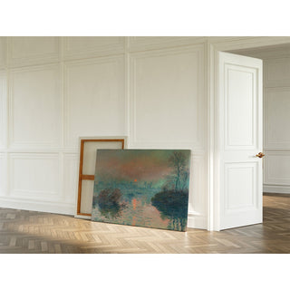 Reproduction Soleil couchant sur la Seine à Lavacourt, effet d'hiver - Claude Monet