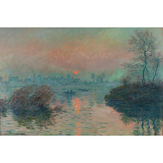 Reproduction Soleil couchant sur la Seine à Lavacourt, effet d'hiver - Claude Monet