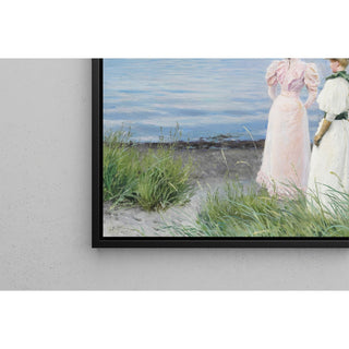 Reproduction Sur la plage à Hellerup. Mlle Elisabeth Fischer et Mlle Anna Pauline Bruun un jour d'été sur la plage à Hellerup - Paul Fischer