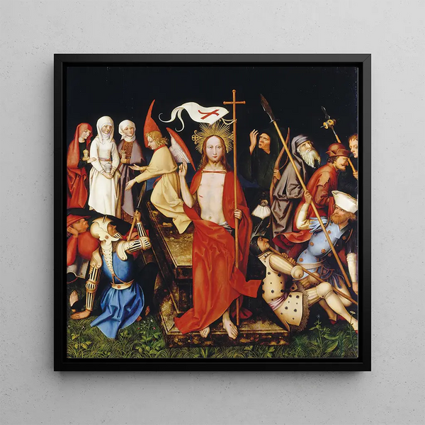 Resurrection Painting - Hans Holbein the Elder — framed artwork on a wall