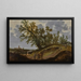 Landscape painting with figures on a path, a church in the distance - Reyer Claesz Suycker — framed artwork on a wall