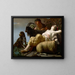 Shepherds and sleeping shepherdess - Reyer Jacobsz van Blommendael — framed artwork on a wall