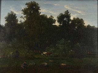 Pastoral Scene Painting - Régis François Gignoux — artwork view
