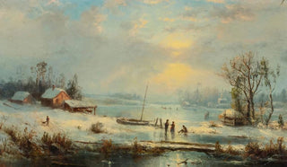 Winter Landscape Painting - Régis François Gignoux — artwork view