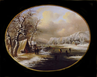 Winter skating painting in New Jersey - Régis François Gignoux — artwork view