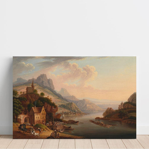 Rheinlandschaft painting by Christian Georg Schütz — wall display of the artwork