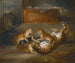 Three lion cubs ligers raised between a lion and a tigress at the royal menagerie - Richard Barrett Davis — artwork view