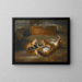 Three lion cubs ligers raised between a lion and a tigress at the royal menagerie - Richard Barrett Davis — framed artwork on a wall