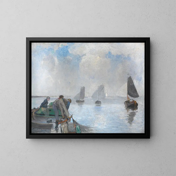 Crevettiers sur l'Escaut inférieur - Richard Baseleer — framed artwork on a wall