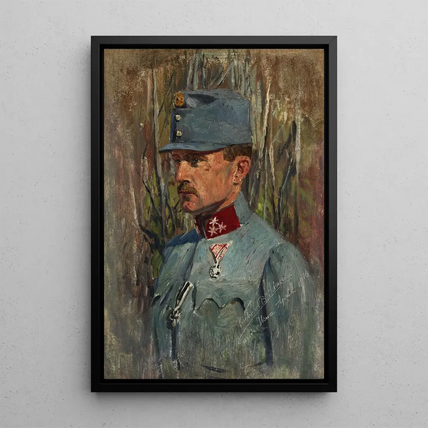 Portrait of a Soldier - Richard Benno Adam — framed artwork on a wall