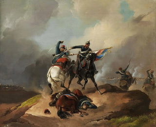 Cavalry Combat between a German rider and a French rider - Richard Benno Adam — artwork view