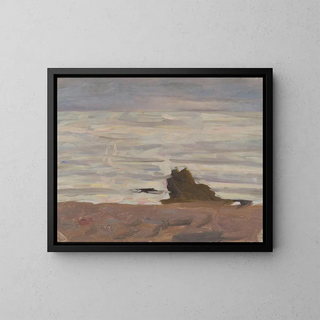 Gray Sea Painting at Arild - Richard Bergh — framed artwork on a wall