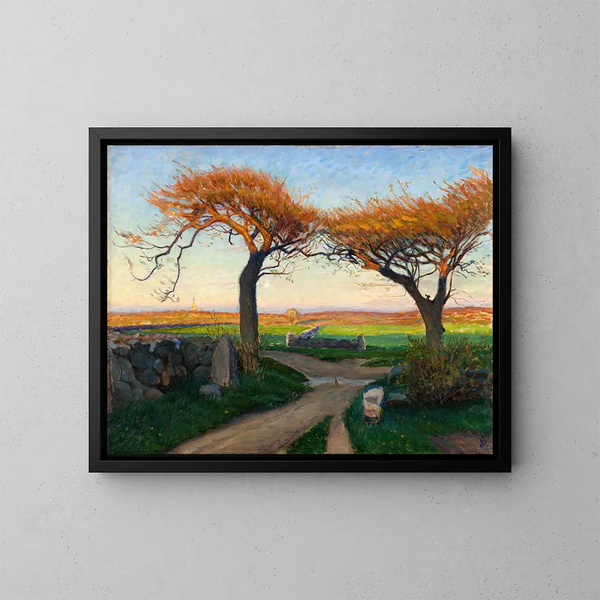 Landscape Painting of Halland - Richard Bergh — framed artwork on a wall