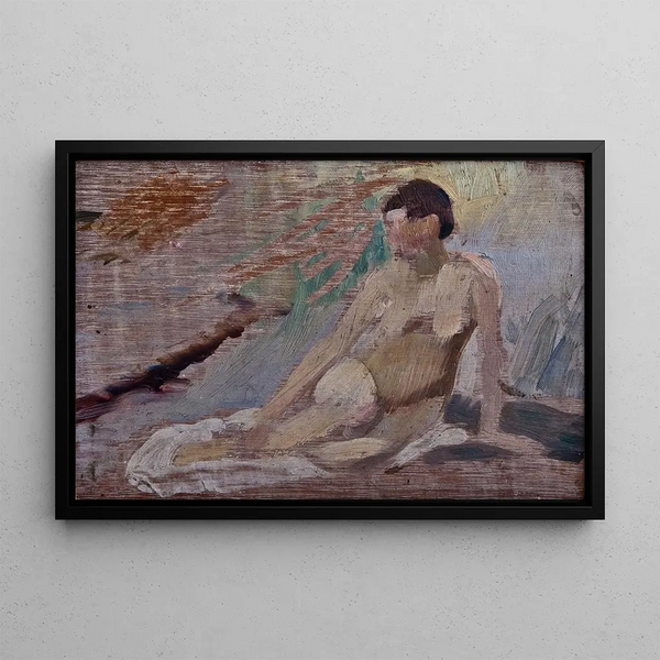 Study of a Model - Richard Bergh — framed artwork on a wall