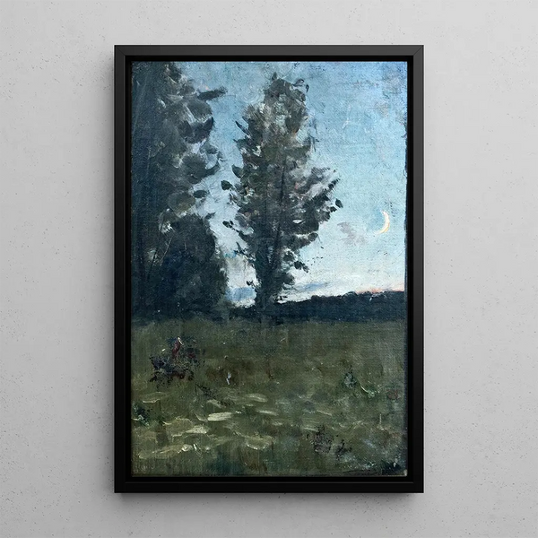 Landscape by moonlight - Richard Bergh — framed artwork on a wall