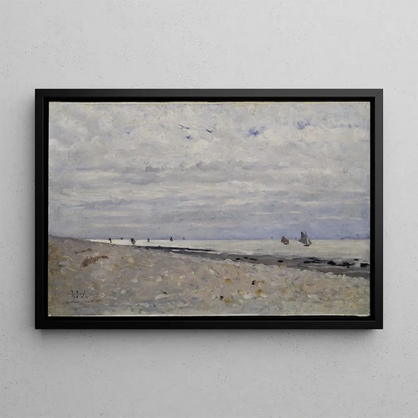 Marine landscape painting off Honfleur - Richard Bergh — framed artwork on a wall