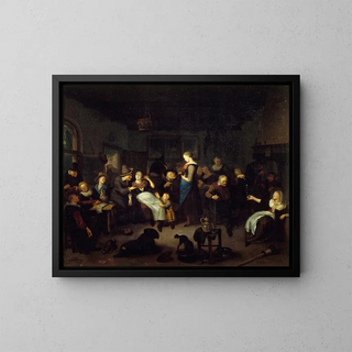 Interior of a cabaret - Richard Brakenburgh — framed artwork on a wall