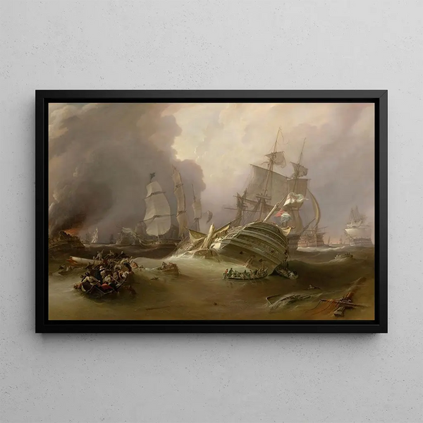 The Day After the Battle of Trafalgar, Price Secured - Richard Brydges Beechey — framed artwork on a wall