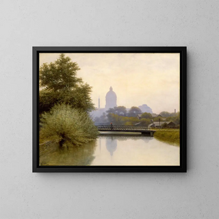 L'effet du matin sur le canal - Richard Buckner Gruelle — framed artwork on a wall