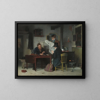 Waiting for the Scene - Richard Caton Woodville — framed artwork on a wall
