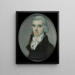 Young man in brown jacket - Richard Crosse — framed artwork on a wall