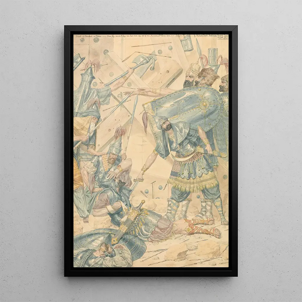 the Death of Abimelech at Thebes - Richard Dadd — framed artwork on a wall