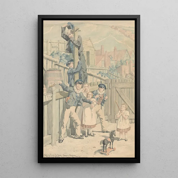 Sketch for Passions Suspense or Waiting - Richard Dadd — framed artwork on a wall