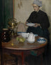 Woman at the coffee table - Richard E. Miller — artwork view