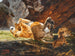 a lioness with lion cubs playing - Richard Friese — artwork view