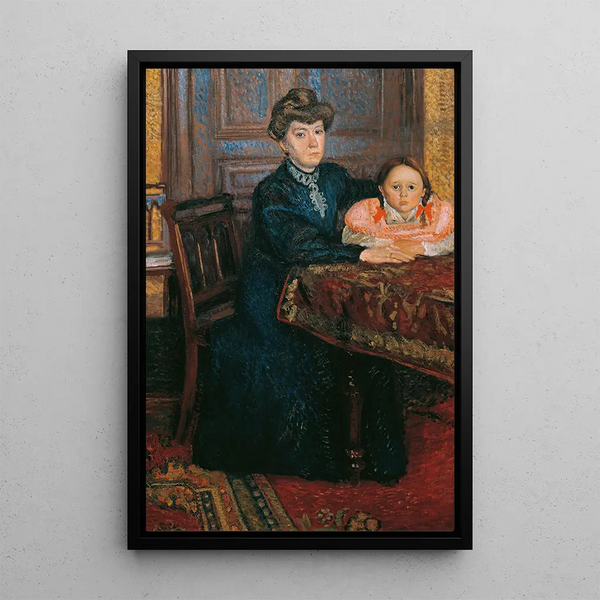 Woman with Child Mathilde Schönberg with her daughter Gertrud Double Portrait of Mathilde and Gertrud Schönberg - Richard Gerstl — framed artwork on a wall