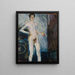Self-portrait nude with palette - Richard Gerstl — framed artwork on a wall