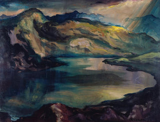 Mountain Lake Painting - Richard Harlfinger — artwork view