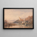 Barges de foin et de bois sur le Conway - Richard Henry Nibbs — framed artwork on a wall