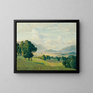 Landscape in Upper Bavaria - Richard Kaiser — framed artwork on a wall