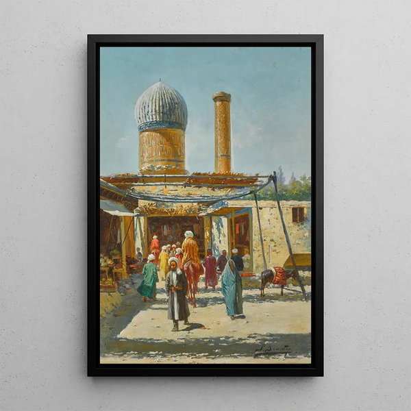 A street in Tashkent - Richard Karlovich Zommer — framed artwork on a wall