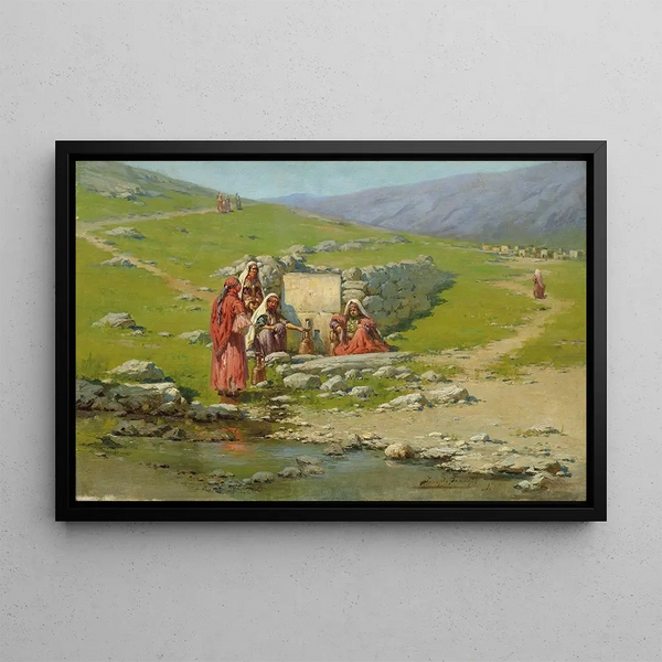 Au puits (Conflit de cas) - Richard Karlovich Zommer — framed artwork on a wall