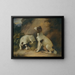 Two Springer Spaniels in a Rocky Landscape - Richard Livesay — framed artwork on a wall