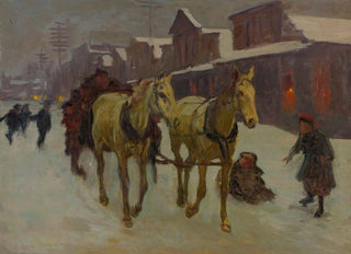 Passing through Town on a Cold Winter's Night - Richard Lorenz — artwork view