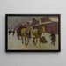 Passing through Town on a Cold Winter's Night - Richard Lorenz — framed artwork on a wall