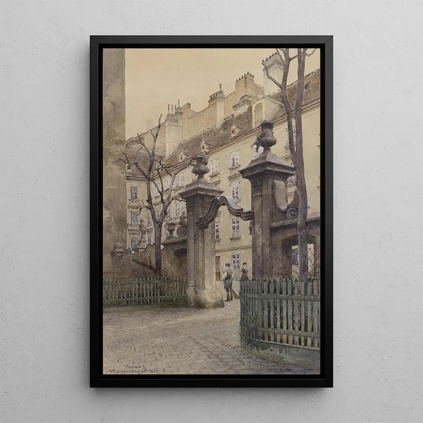 Heiligenkreuzerhof in Vienna - Richard Moser — framed artwork on a wall