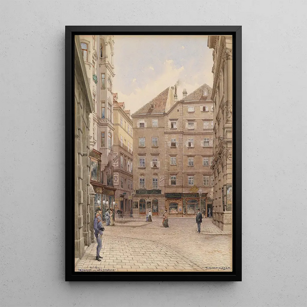 Vienne Irisgasse vers Naglergasse - Richard Moser — framed artwork on a wall