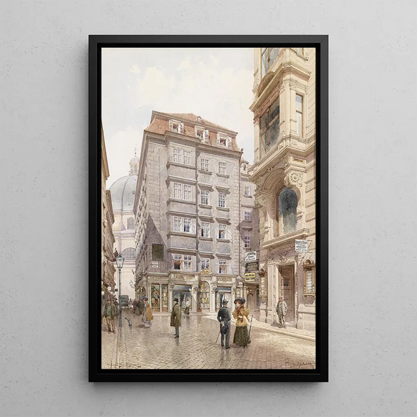 Vienne Fabric Store Albert Hardt Freisingergasse - Richard Moser — framed artwork on a wall