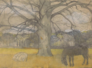 Kale bush painting on a meadow with sheep and a horse - Richard Nicolas Roland Holst — artwork view