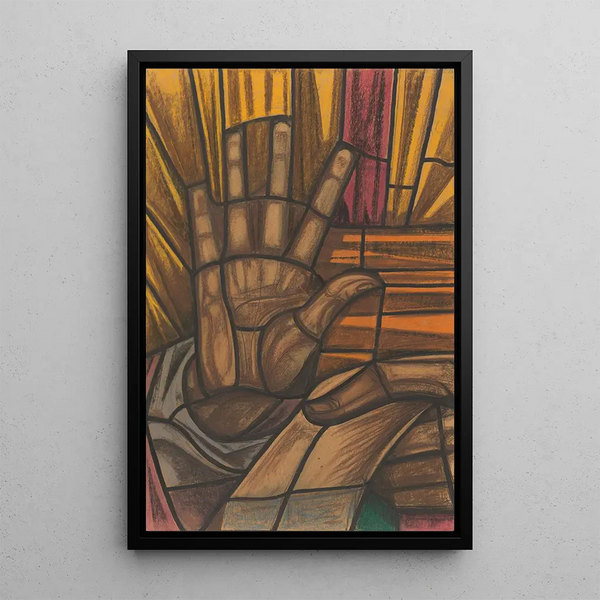 Project painting for a window in the south transept of Utrecht Cathedral - Richard Nicolas Roland Holst — framed artwork on a wall