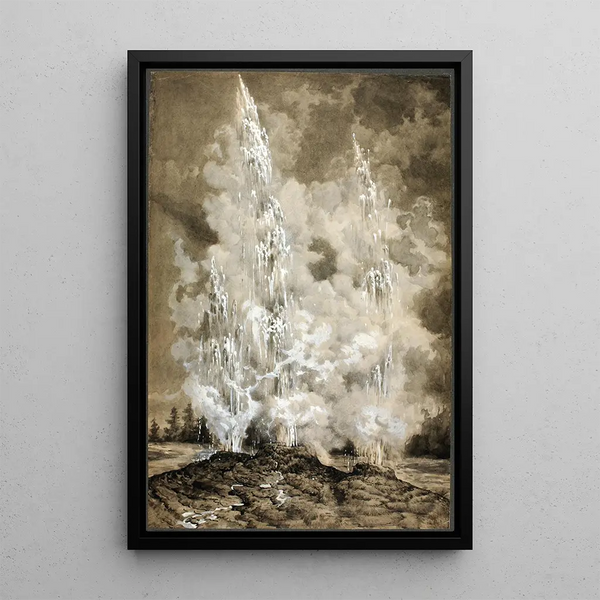 Yellowstone Geyser Painting - Richard Norris Brooke — framed artwork on a wall