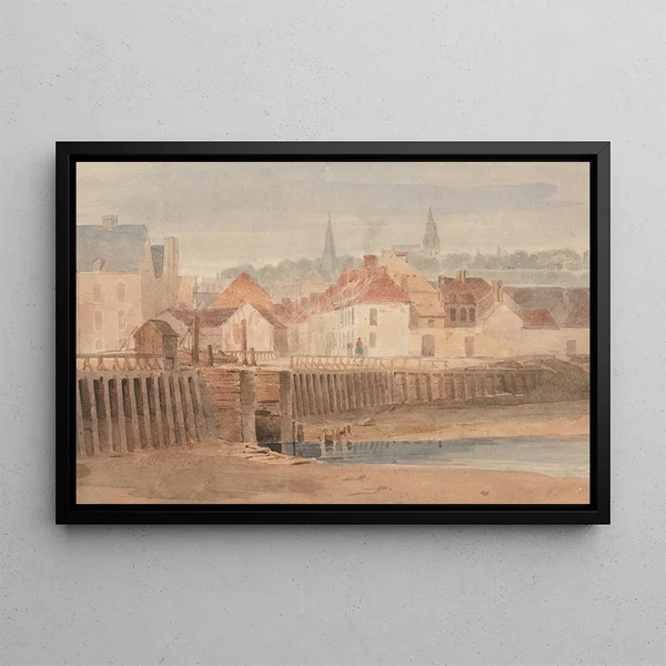 Port of Boulogne - Richard Parkes Bonington — framed artwork on a wall