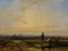Landscape with Sunset and Figures in front of a Pond - Richard Parkes Bonington — artwork view