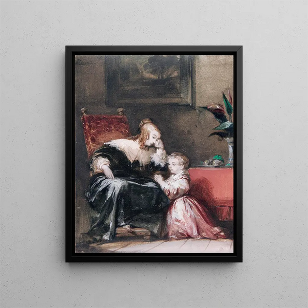 The Prayer - Richard Parkes Bonington — framed artwork on a wall