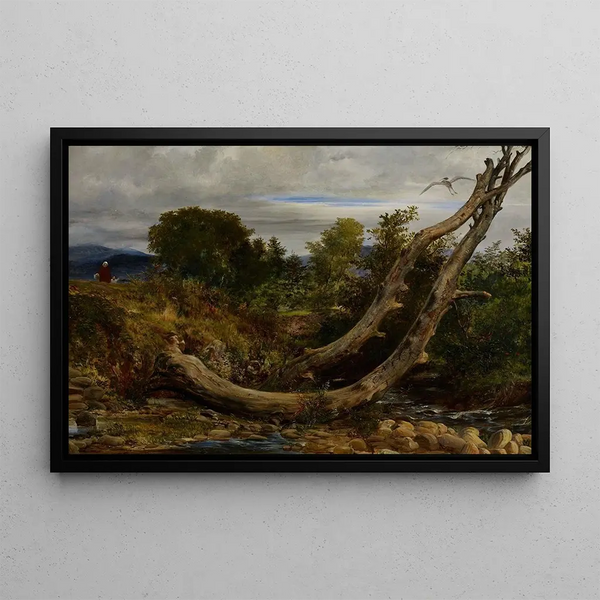 The disturbed heron - Richard Redgrave — framed artwork on a wall