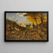 Autumn landscape painting with pines - Richard von Poschinger — framed artwork on a wall